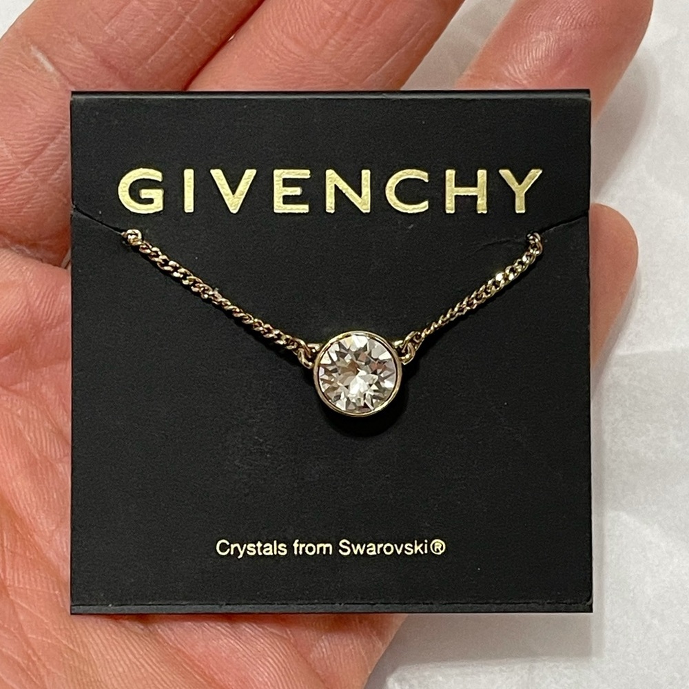 NWT One Size Women’s Givenchy Crystal Necklace In Golden Color - Picture 1 of 6